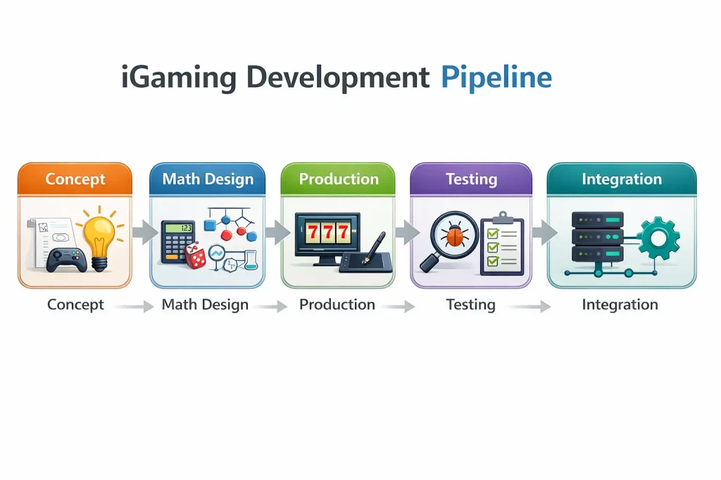 iGaming development lifecycle stages diagram pipeline
