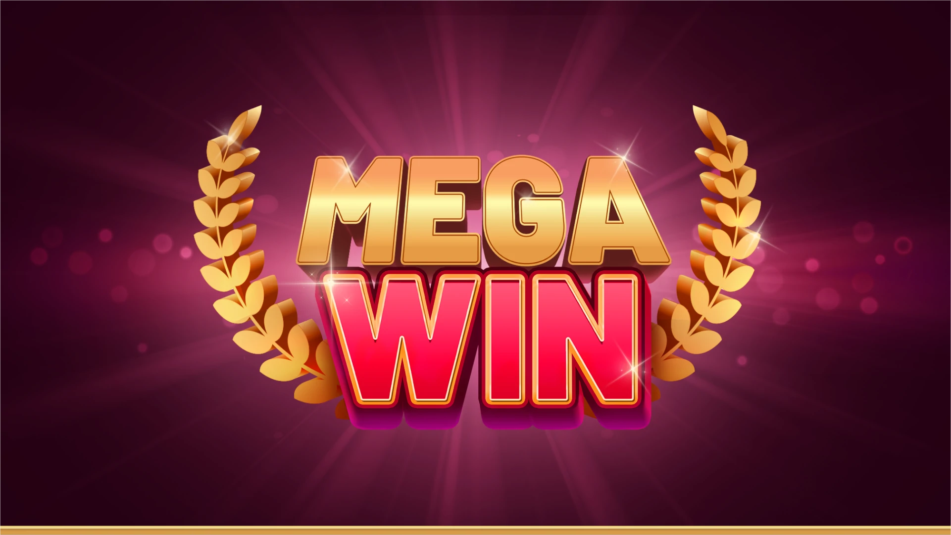 Big Win celebration with Egyptian gold and light beams