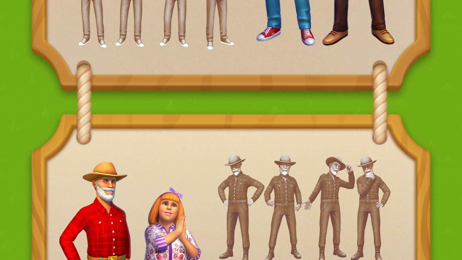 Multiple hero concepts and outfit variations