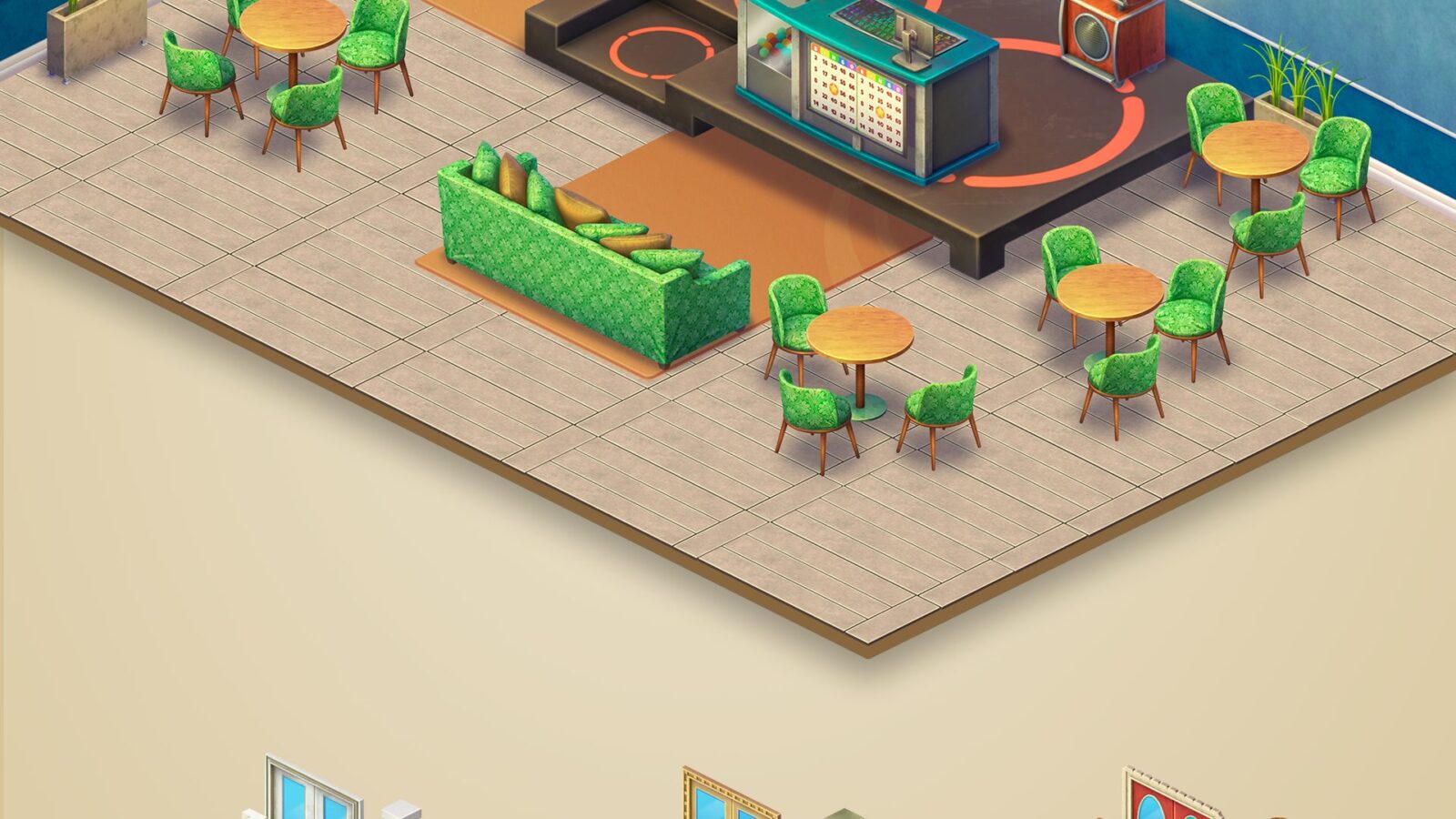 Outdoor café buildable structure