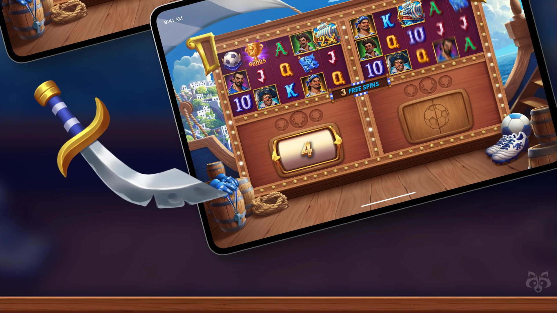 Mobile devices showing slot interface and reels