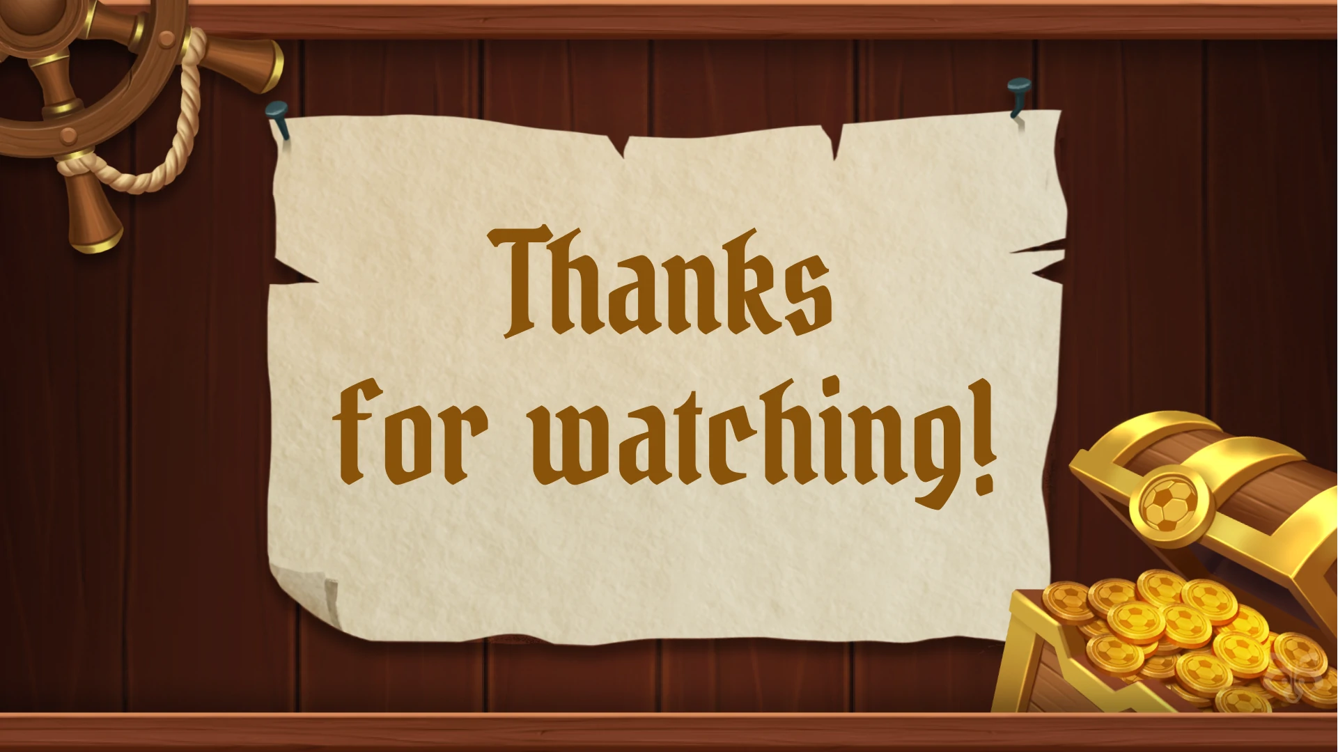 Pirate scroll thanks screen | slot game outro UI