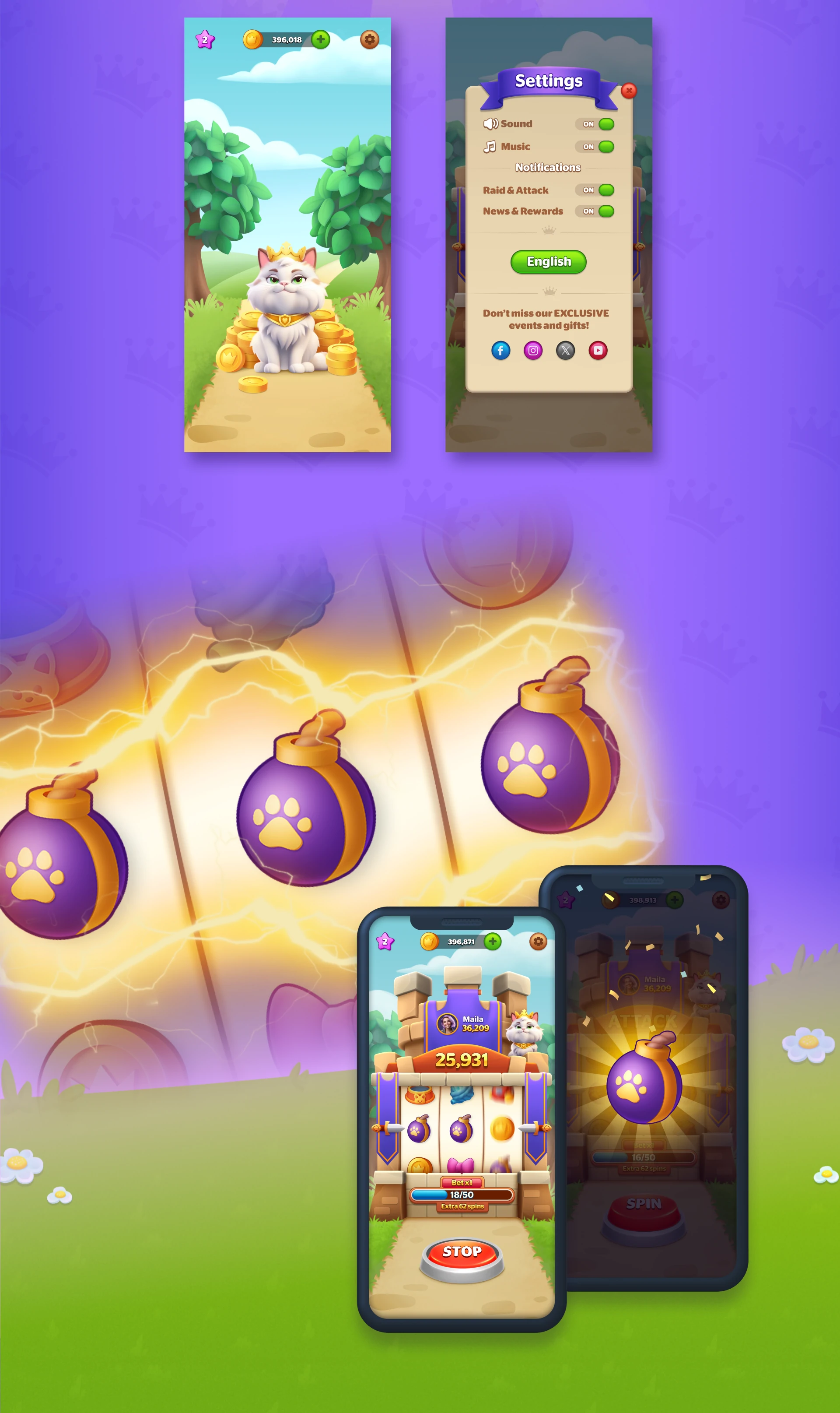 Power-ups and bomb bonus mechanics in puzzle casino game