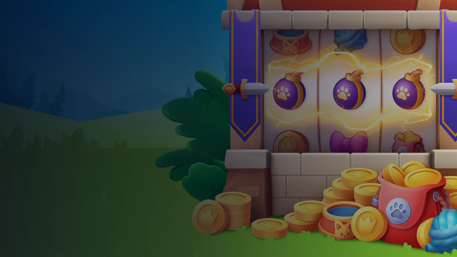 Slot Game Development Cover - reels, jackpots, and casino icons