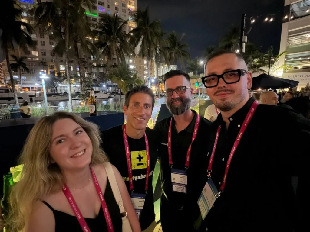 Denys Kliuch and Olena Ostrovska attending SBC Summit Americas 2026 in Fort Lauderdale, Florida